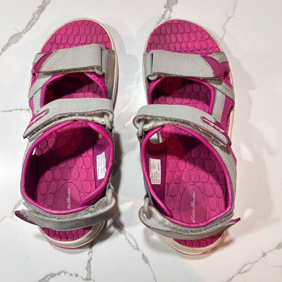 Eddie Bauer | Girls Madison Pink Gray Sporty Sandals Size 3 - Picture 6 of 13
